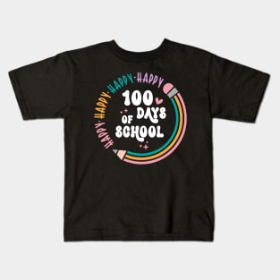 Happy 100 Days Of School Teachers 2023 Boys And Girls Kids T-Shirt